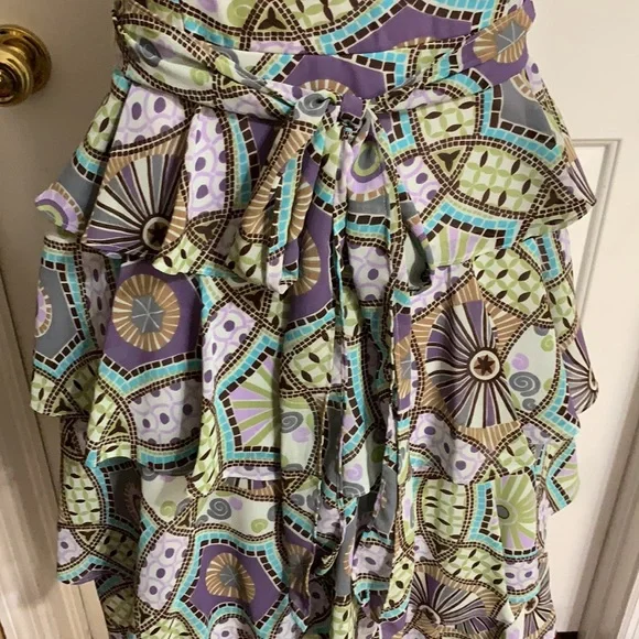 SCARLETT TIERED SLEEVELESS DRESS WITH RETRO PRINT DESIGN Sz 8 - Picture 5 of 6